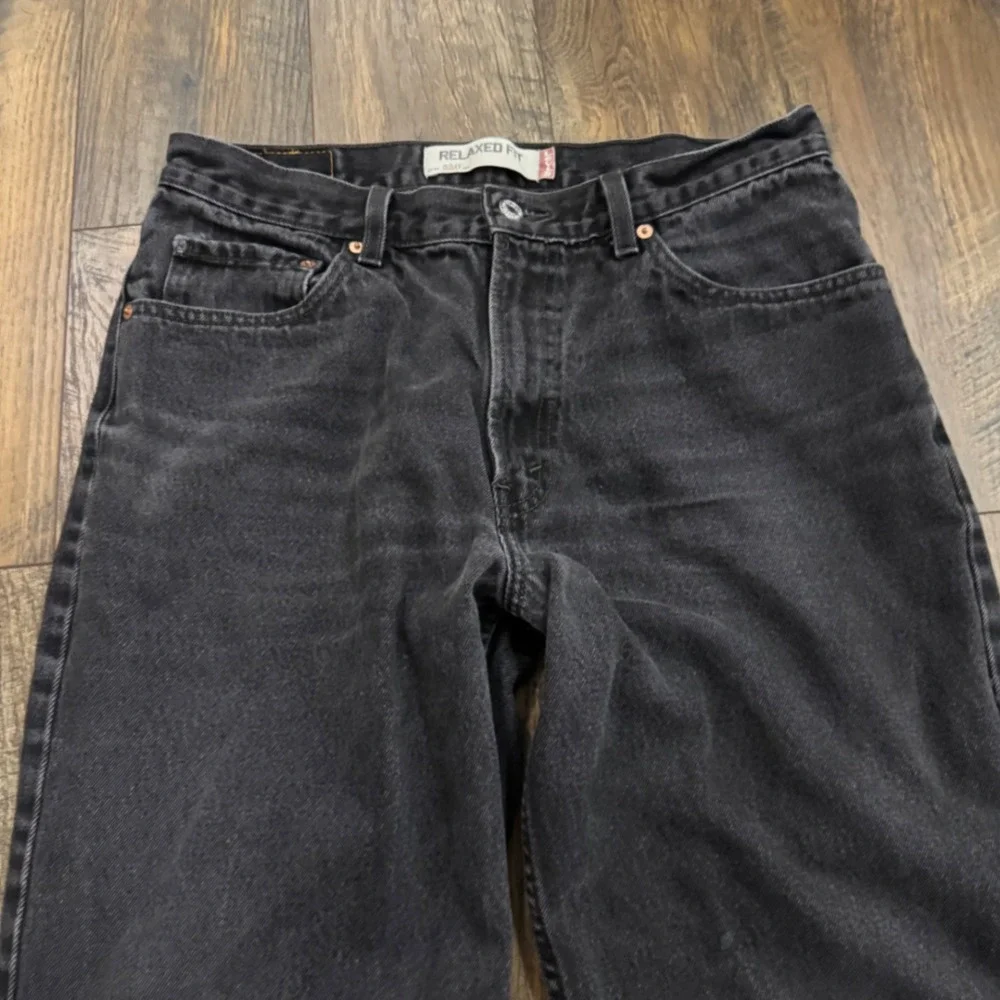 Levis 550 Relaxed Fit Men Black Jeans 34x30 Faded Denim Cotton Streetwear Grunge